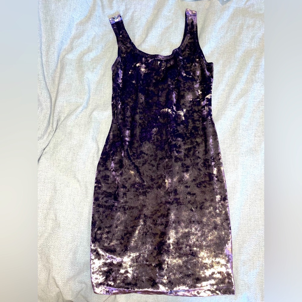 Purple Velvet Mini Dress